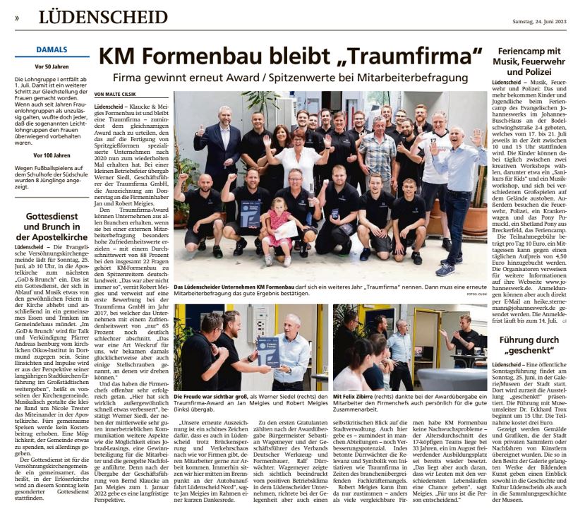 Zeitungsartikel KM Formenbau
